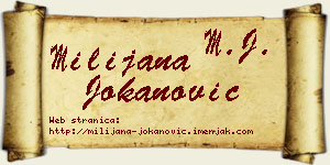 Milijana Jokanović vizit kartica
